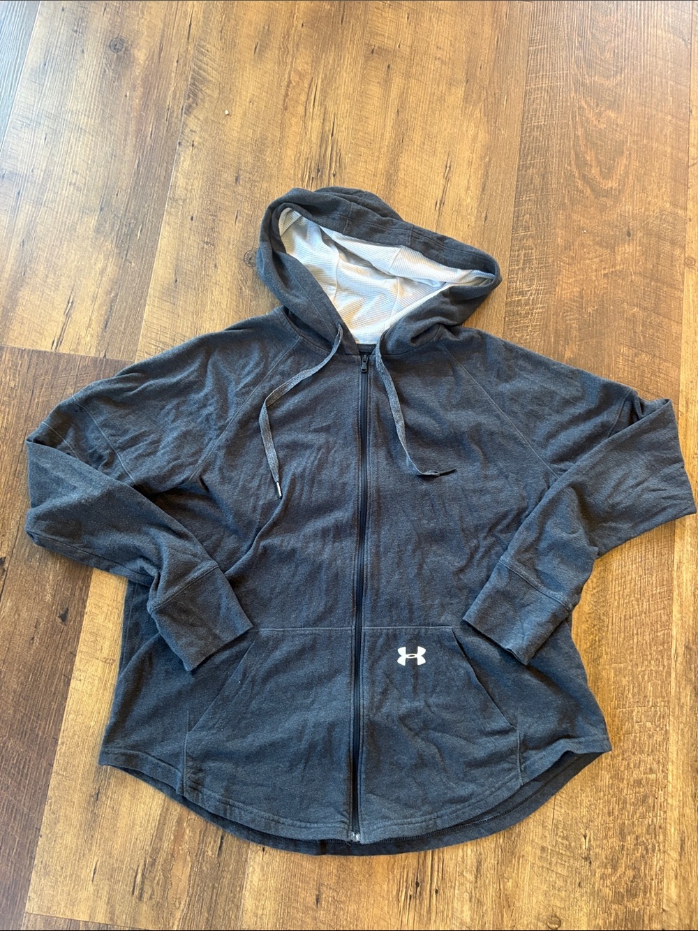 Under Armour Charcoal Gray Zip-Up Hooded Jacket
